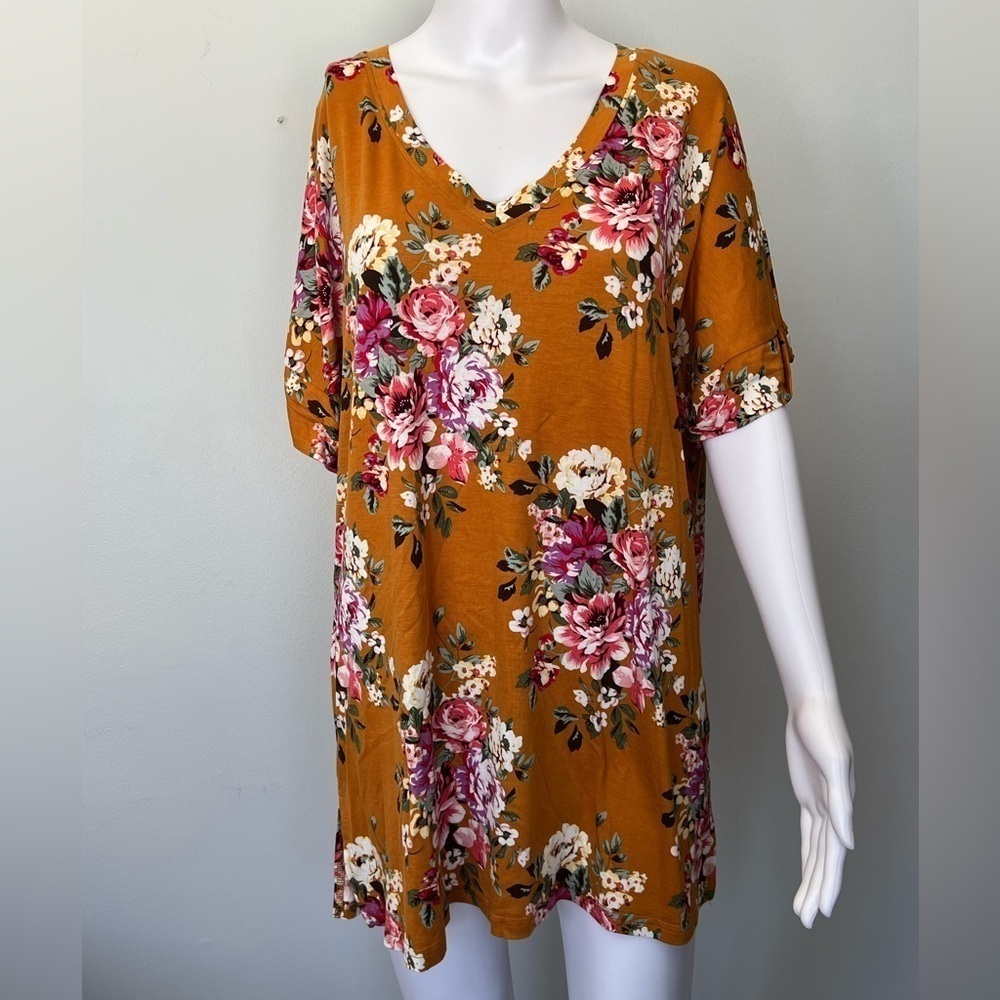 Niloufo - Womens Floral Print Top Sz XL